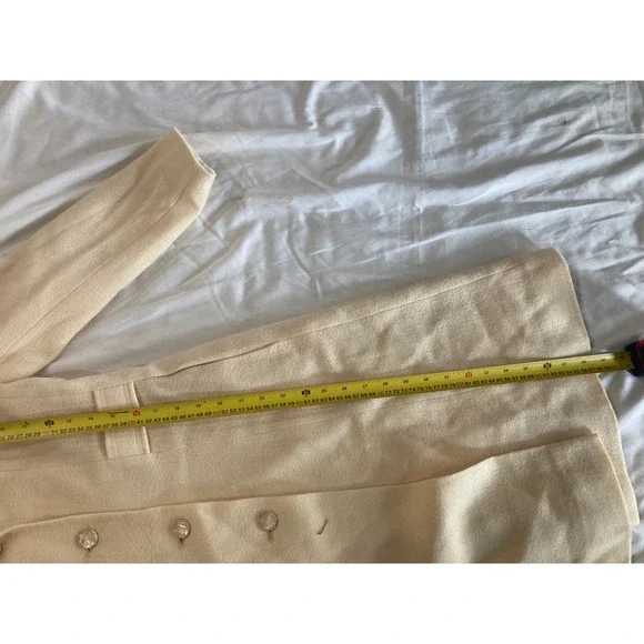 Stelli Womens Cream Tailored Mid-Length Overcoat Dress Coat Fall Wool Monochrome - Picture 4 of 6